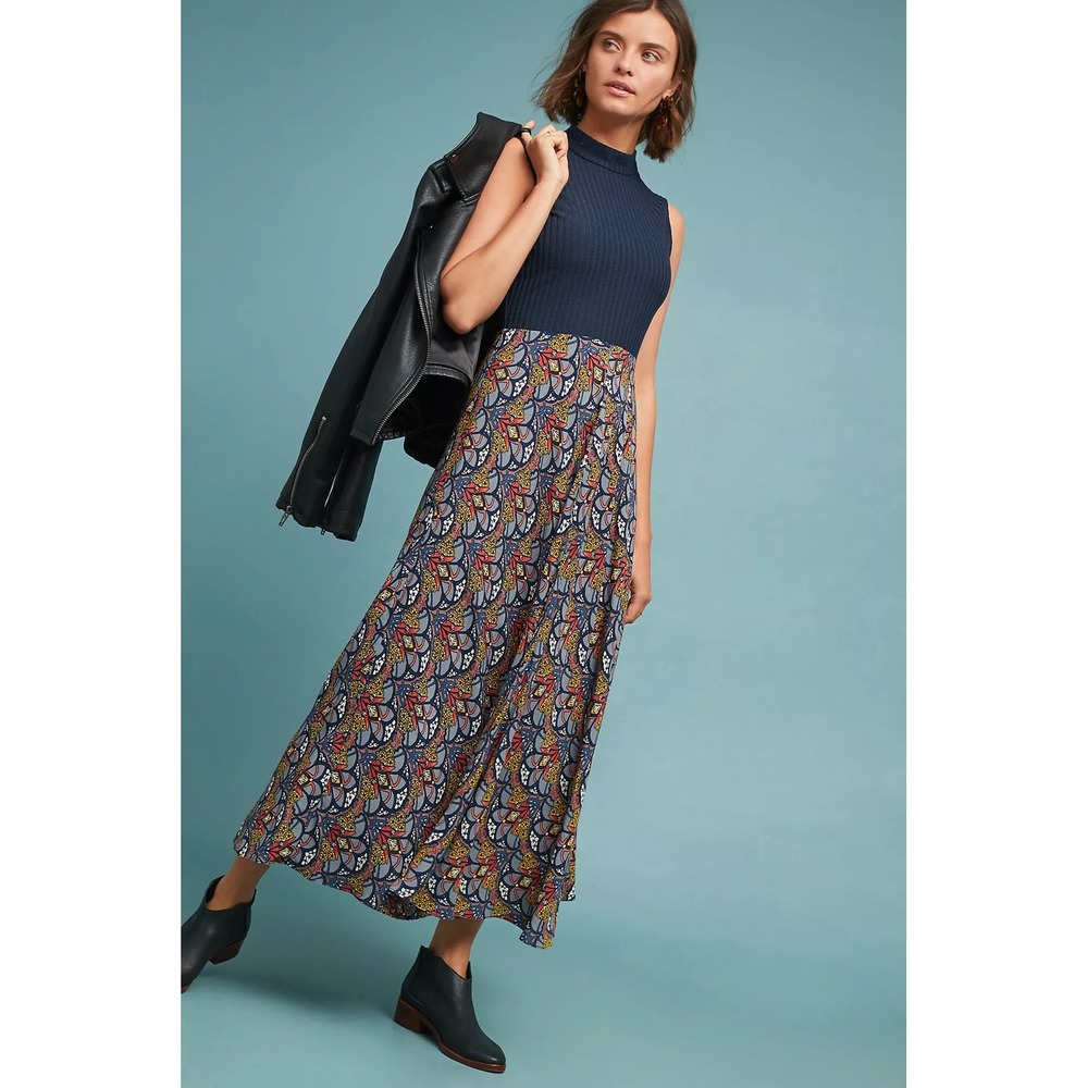 Tiny Anthropologie Sophie Sweater Maxi‎ Dress Women S Navy Boho Feminine Indie